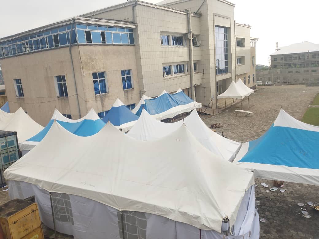 Fonanyi canopies set up for an event in Buea
