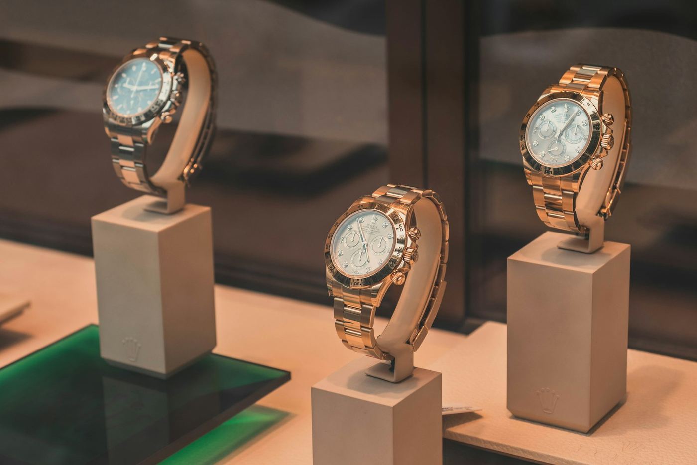 Watches on a shop display