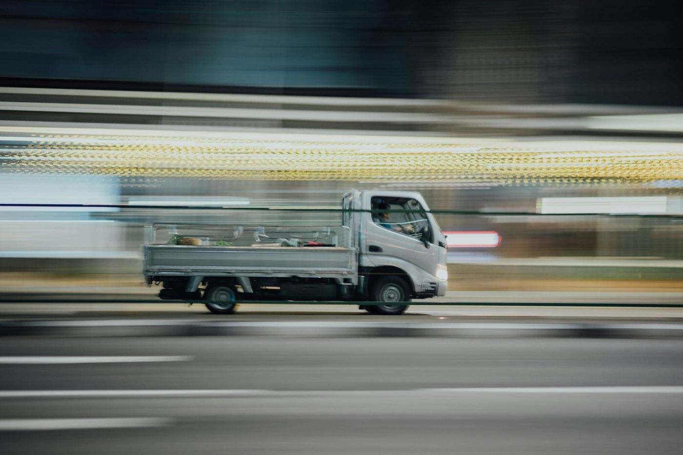 K-truck on the road with a delivery