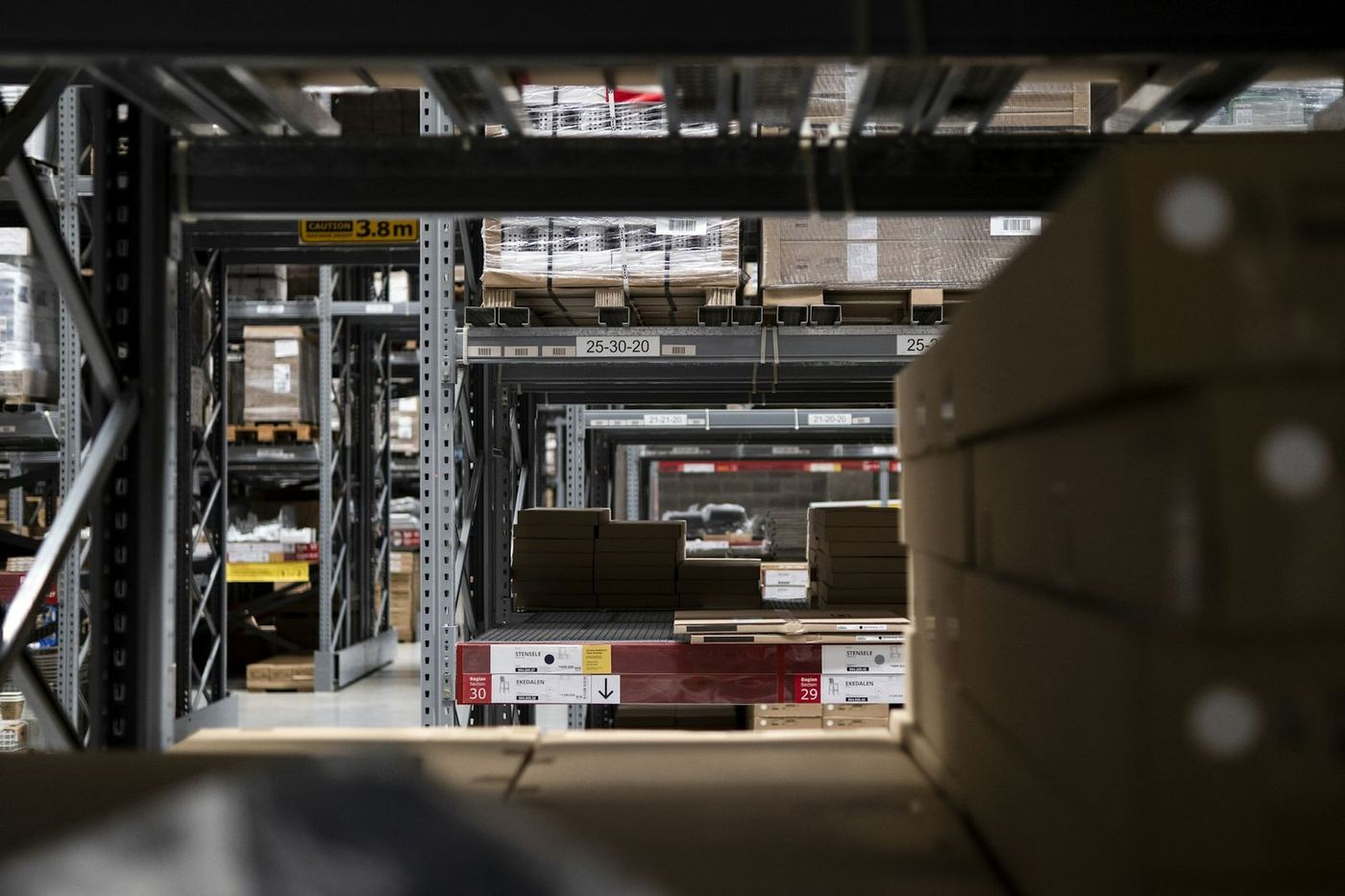 Stock ready for dispatch in the warehouse